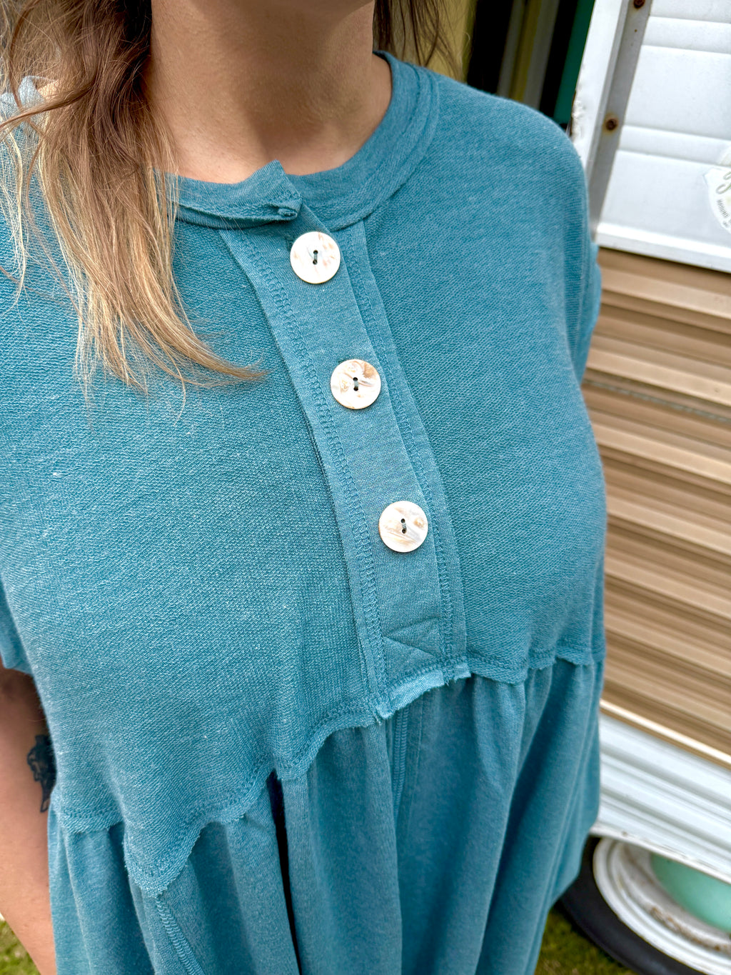 Sweet nothing baby doll dress - Teal TBN