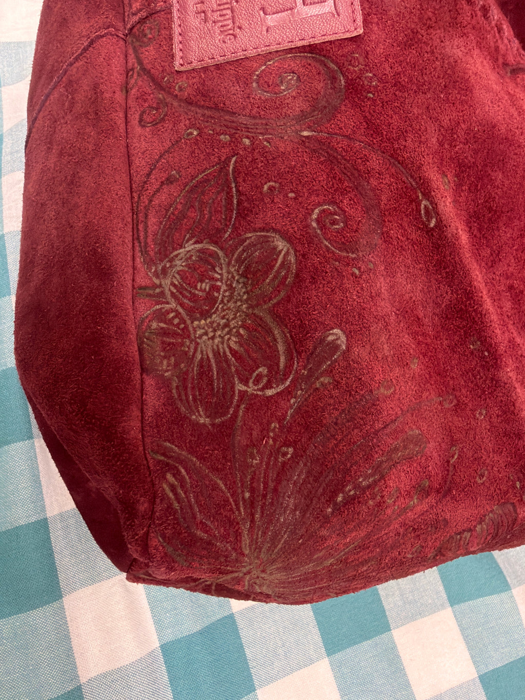Wine Red Real Leather purse