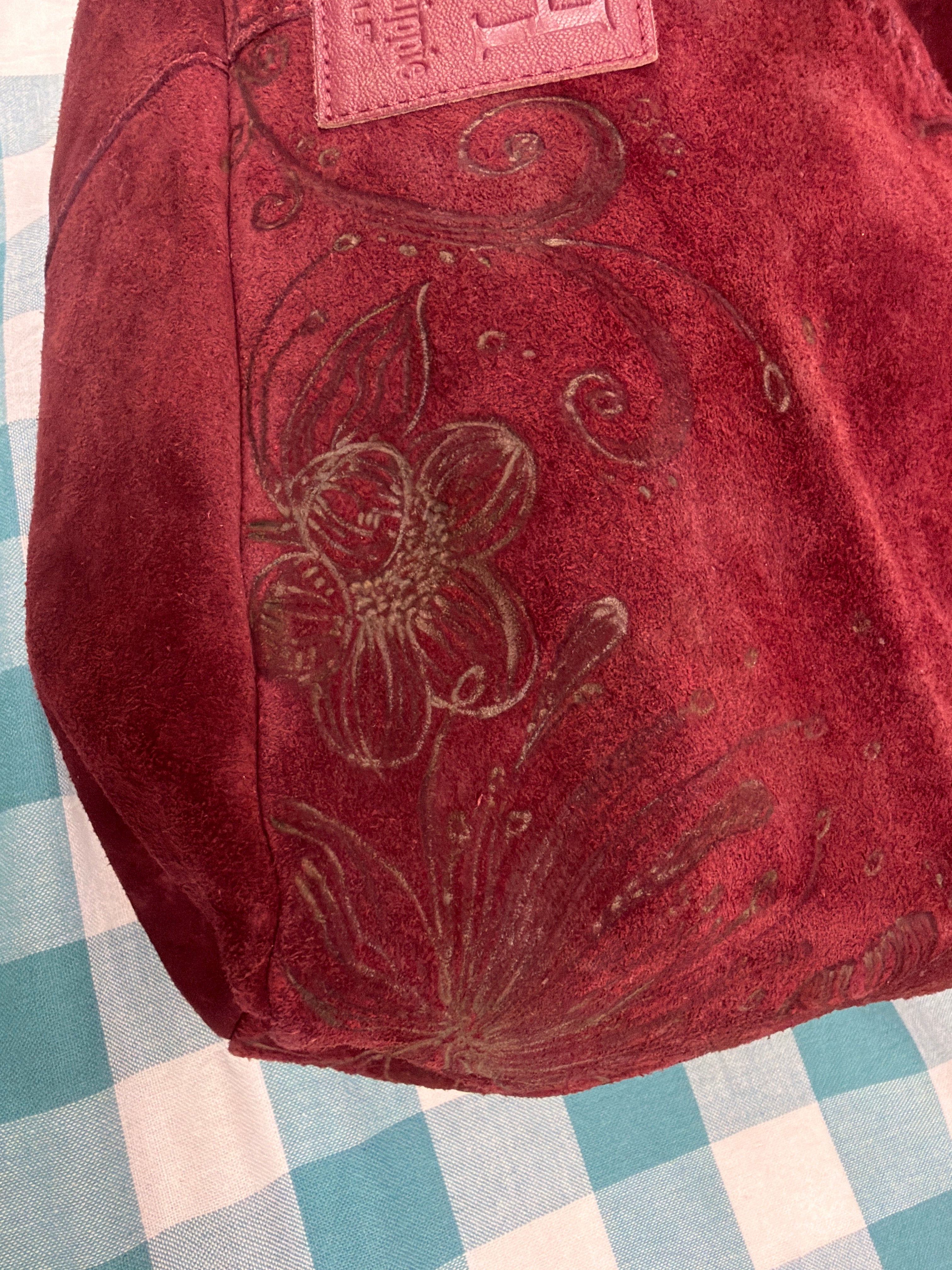 Wine Red Real Leather purse