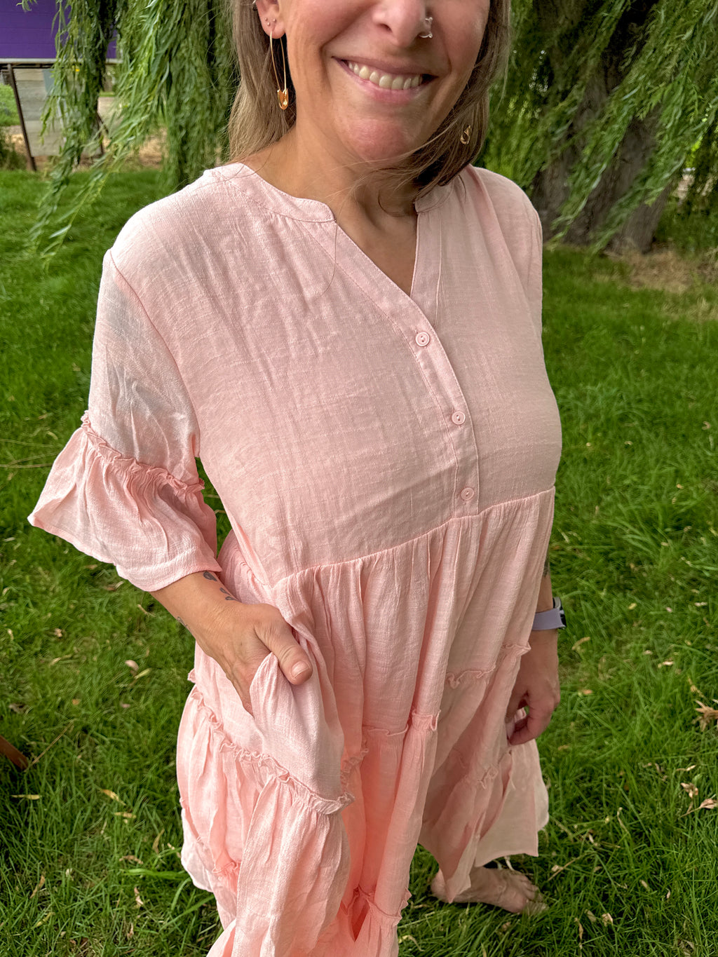 Peach Tiered dress