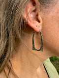Silver Frame Hoop Earrings