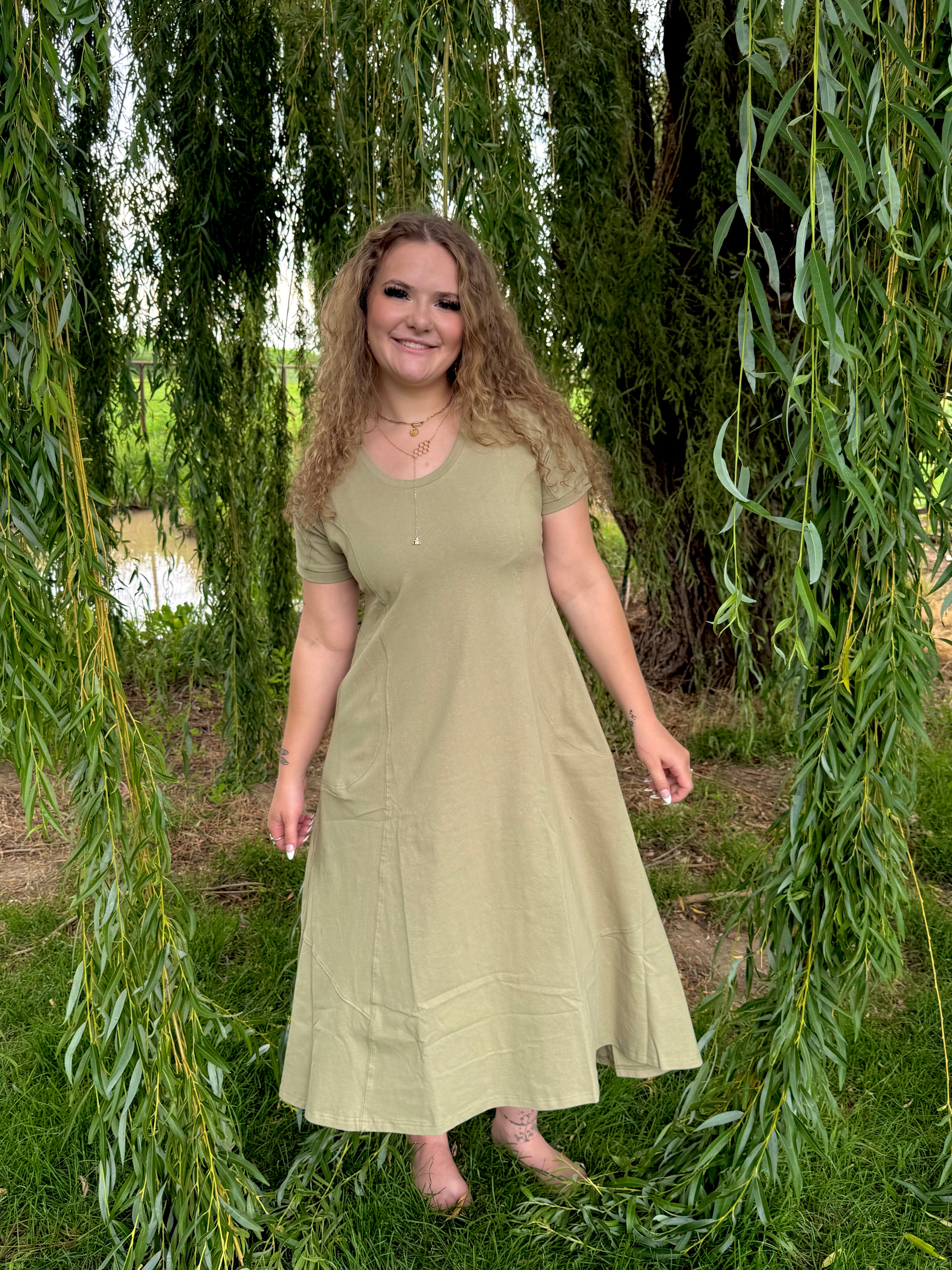 Casual Cotten Dress W/ pockets