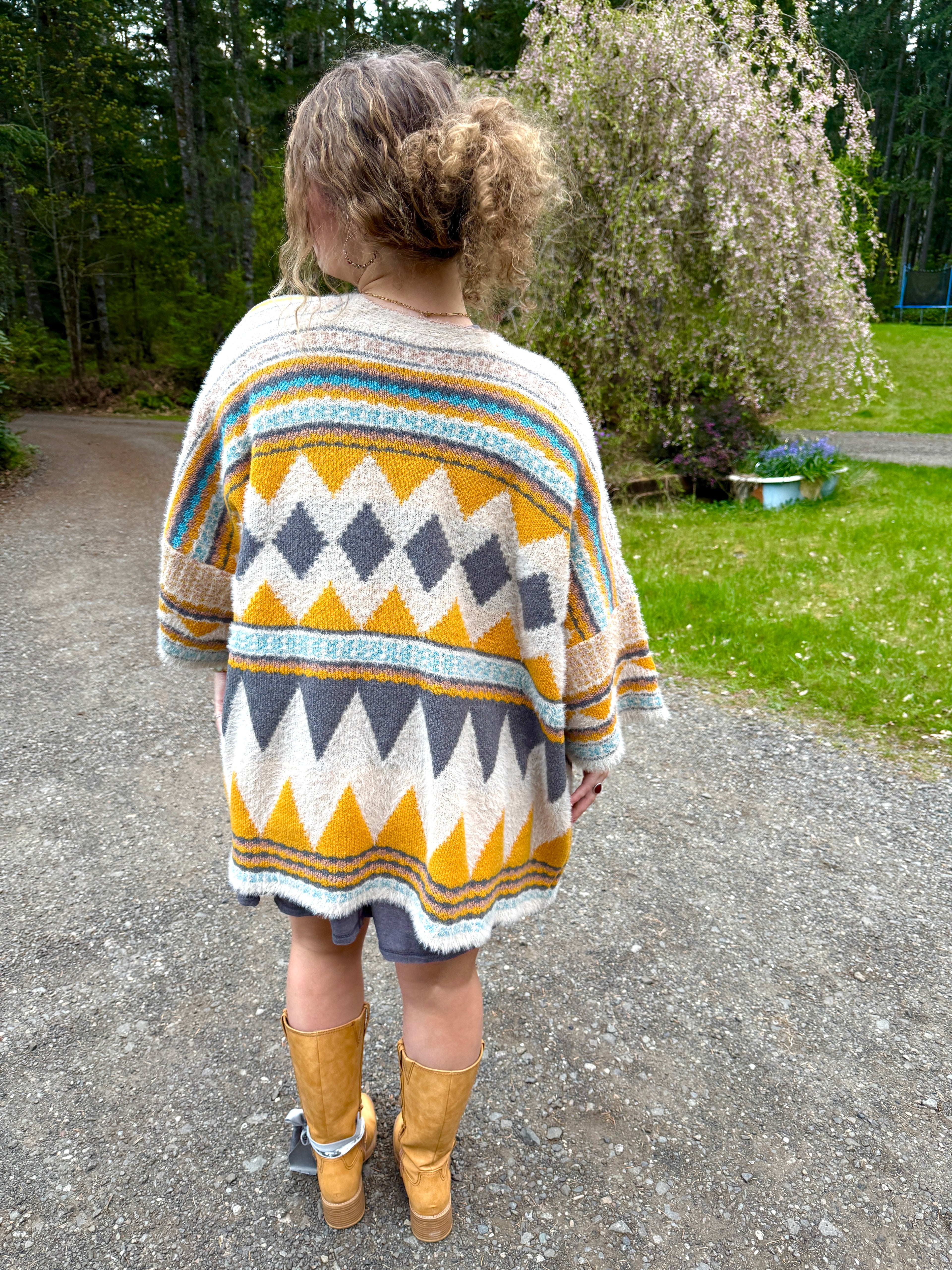 Keep It Up Oversized Cardigan - Mustard TBN