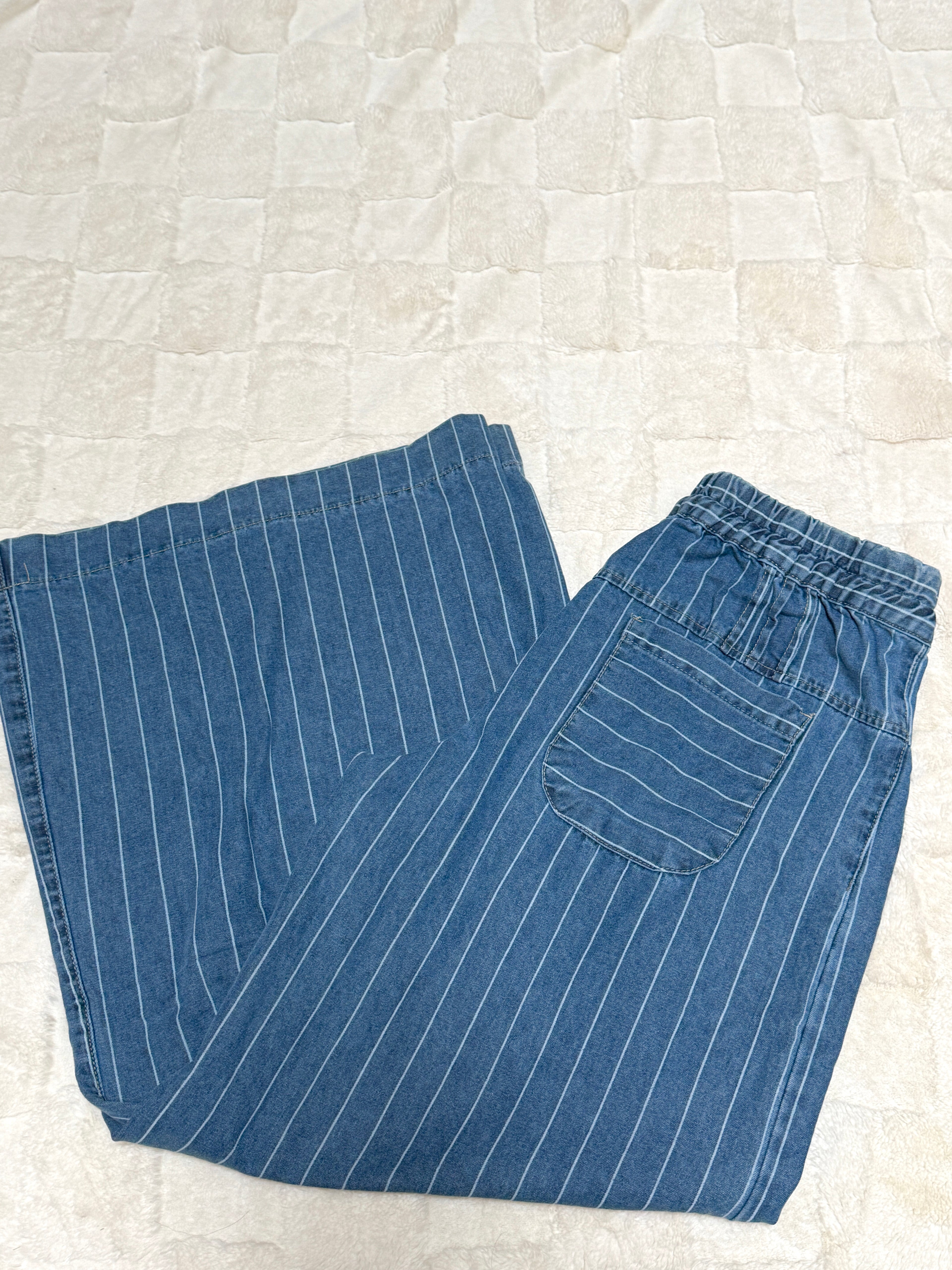 Striped Bonnie button Jeans