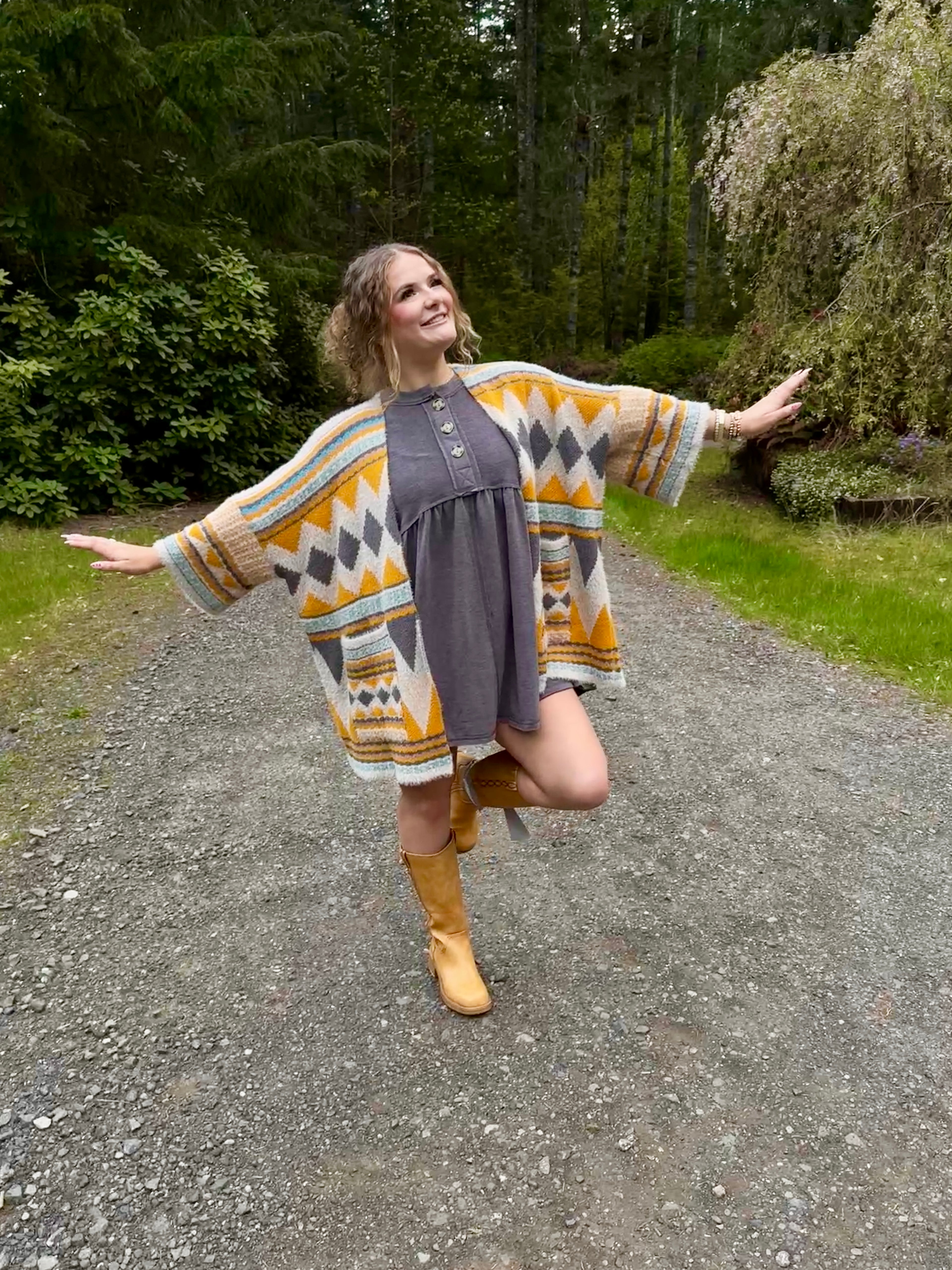 Keep It Up Oversized Cardigan - Mustard TBN