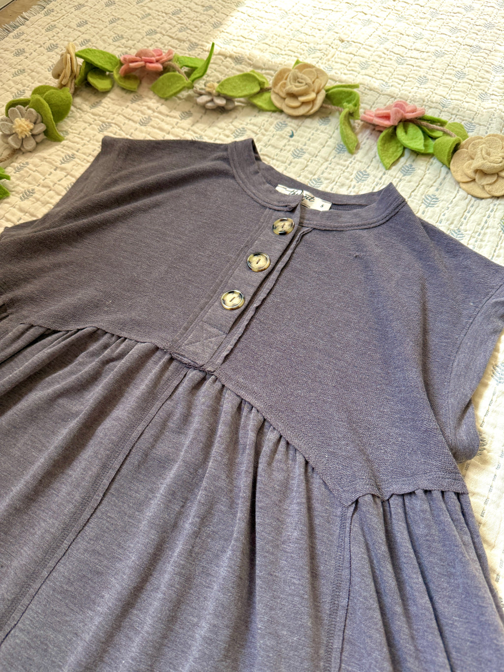 Sweet Nothing Babydoll Dress - Charcoal TBN