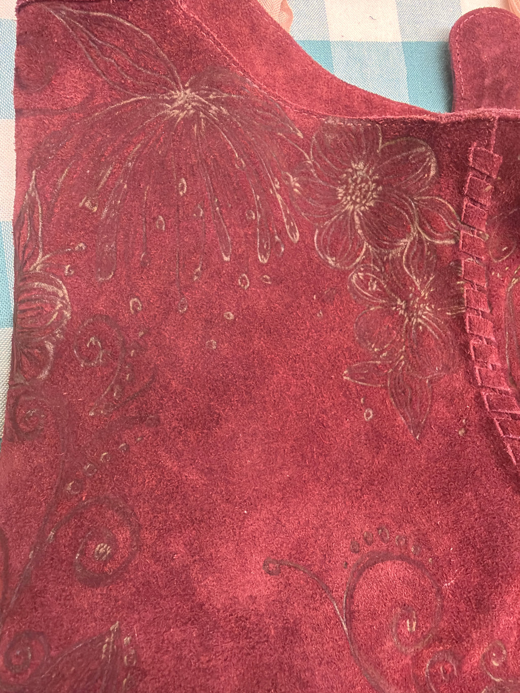 Wine Red Real Leather purse