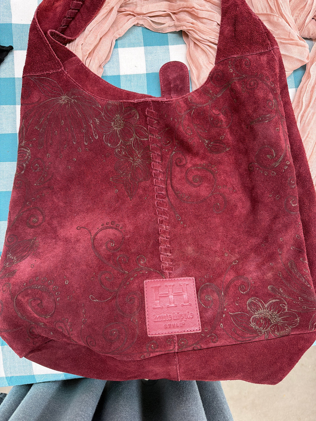 Wine Red Real Leather purse