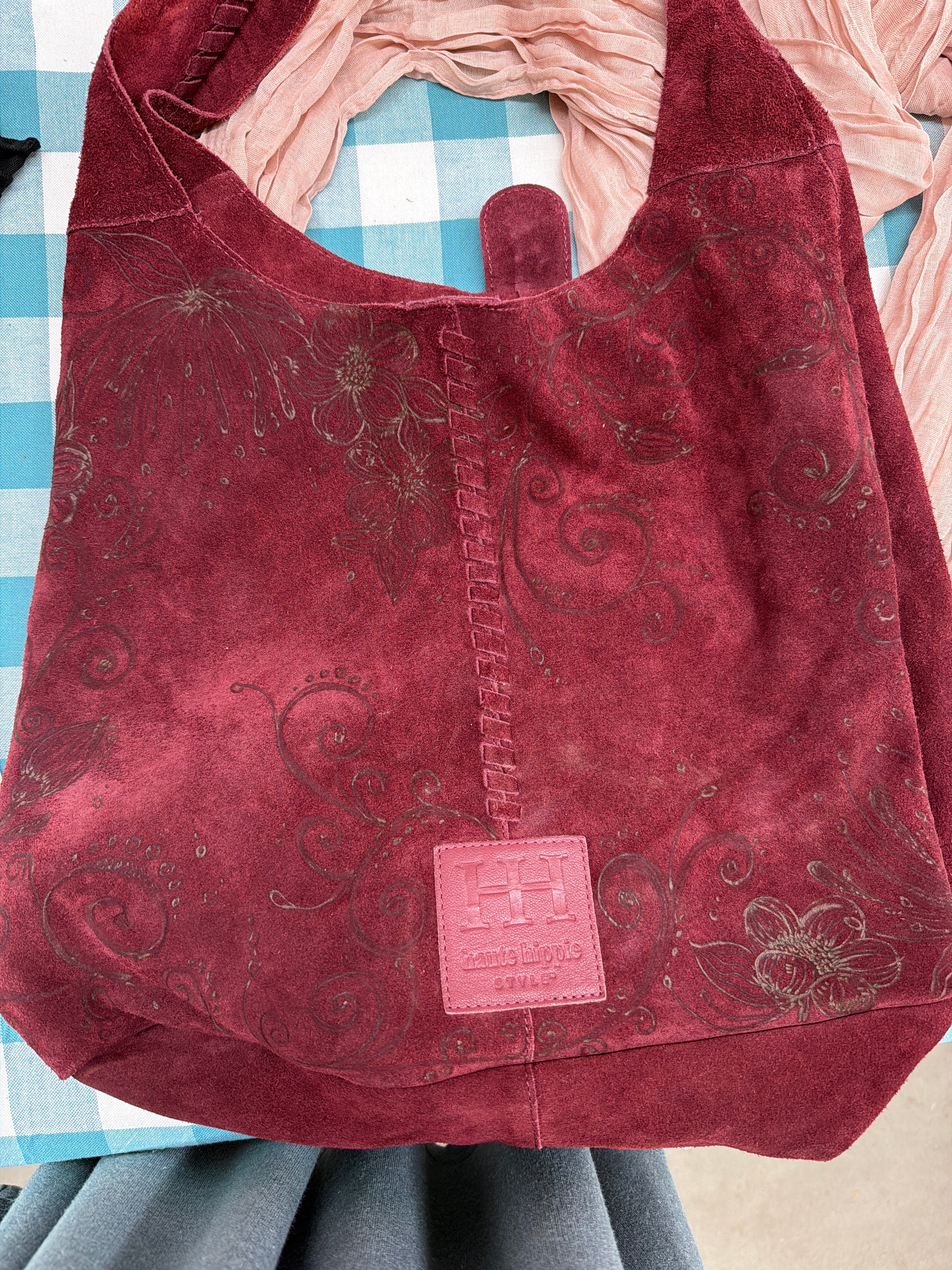 Wine Red Real Leather purse