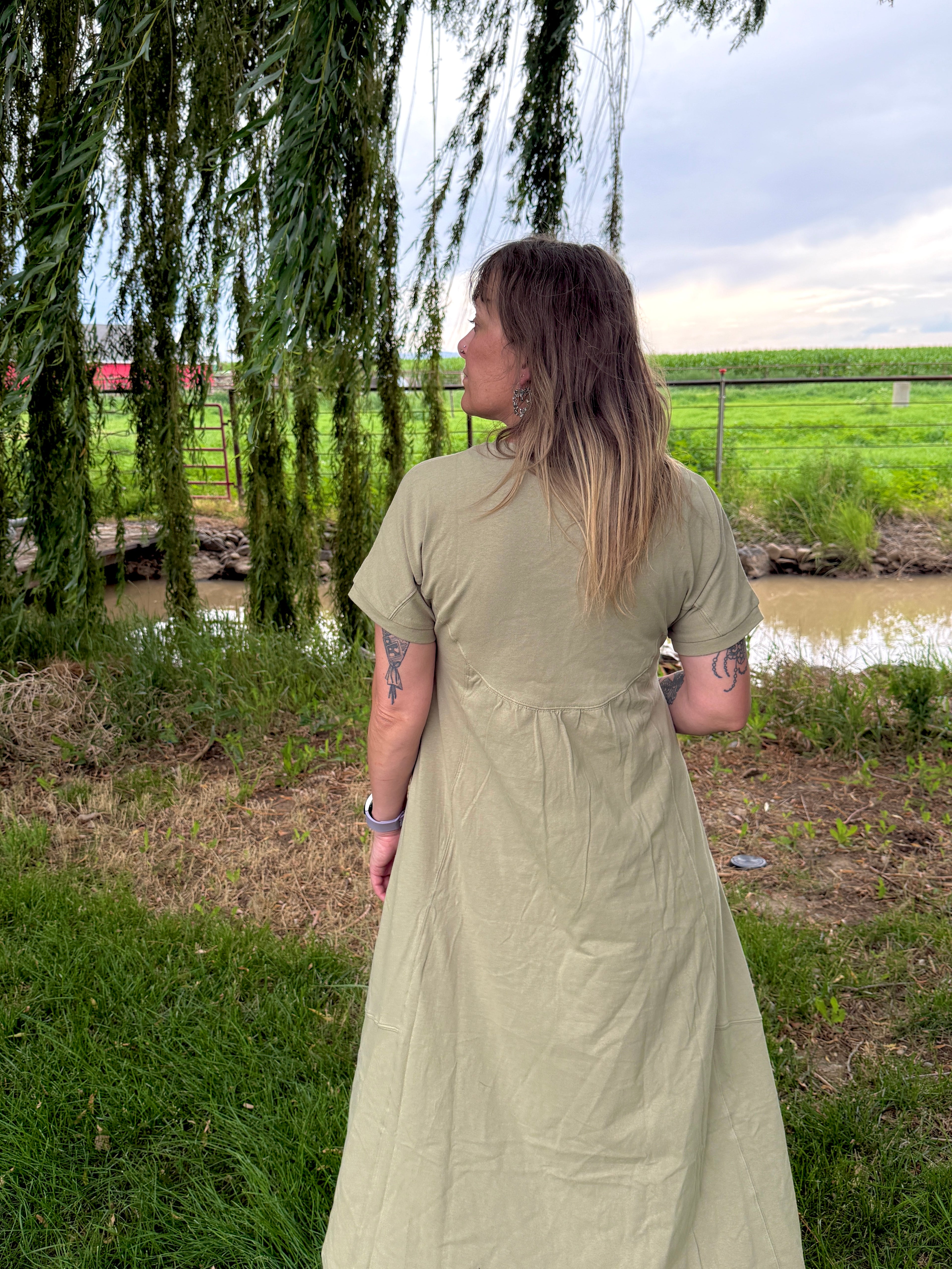 Casual Cotten Dress W/ pockets