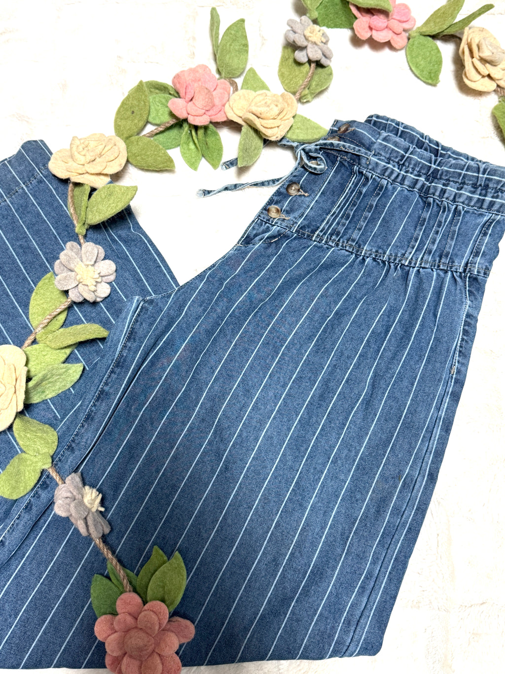 Striped Bonnie button Jeans