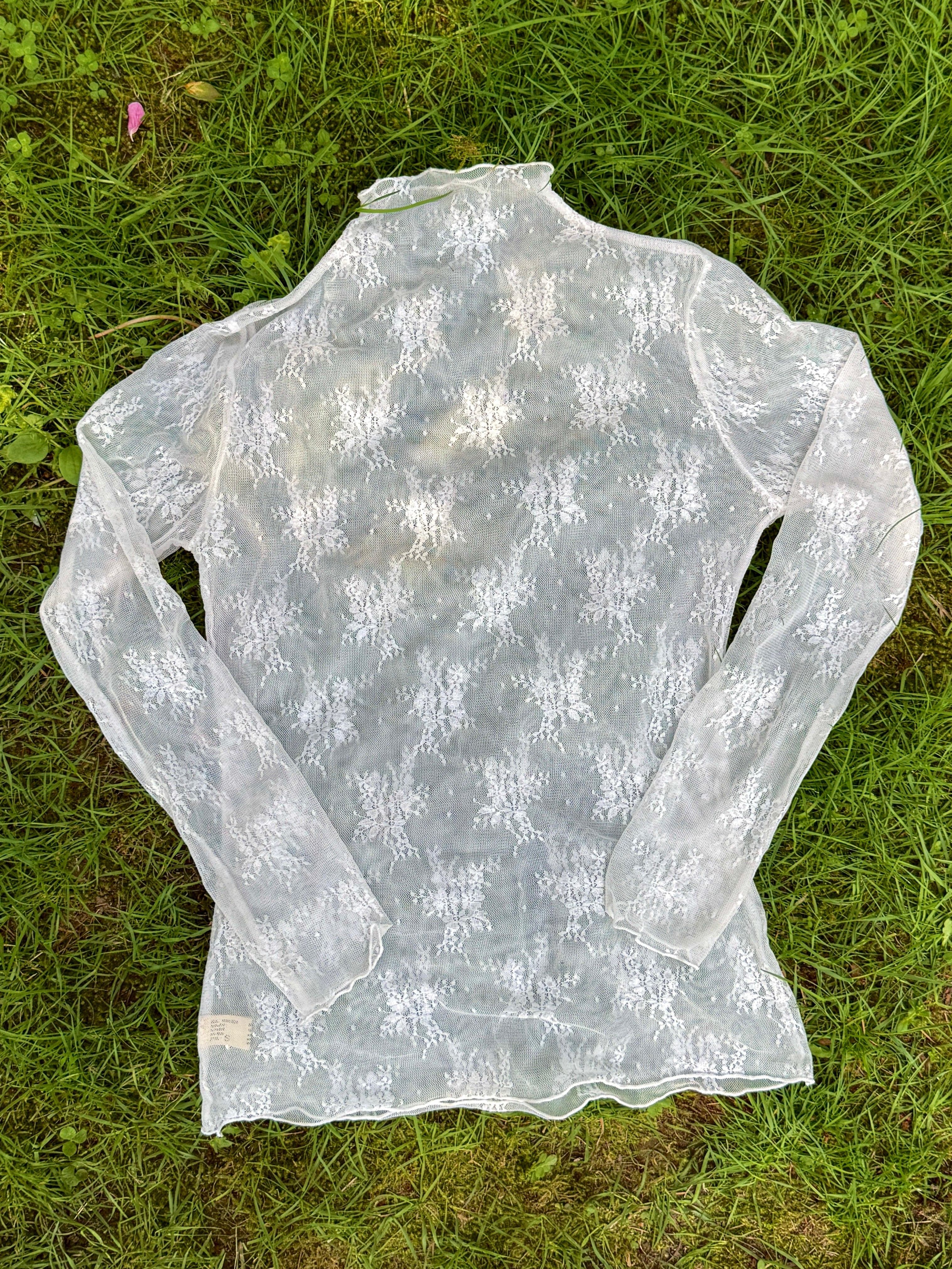 Lace Mesh Top - White