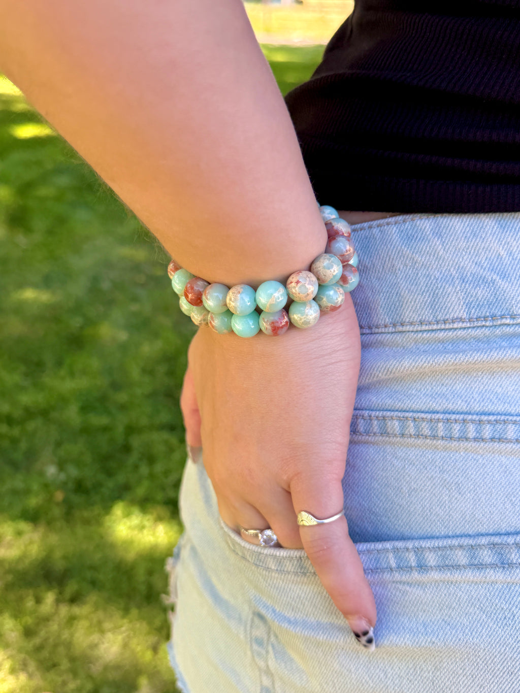 Teal Geo Stone Bracelet