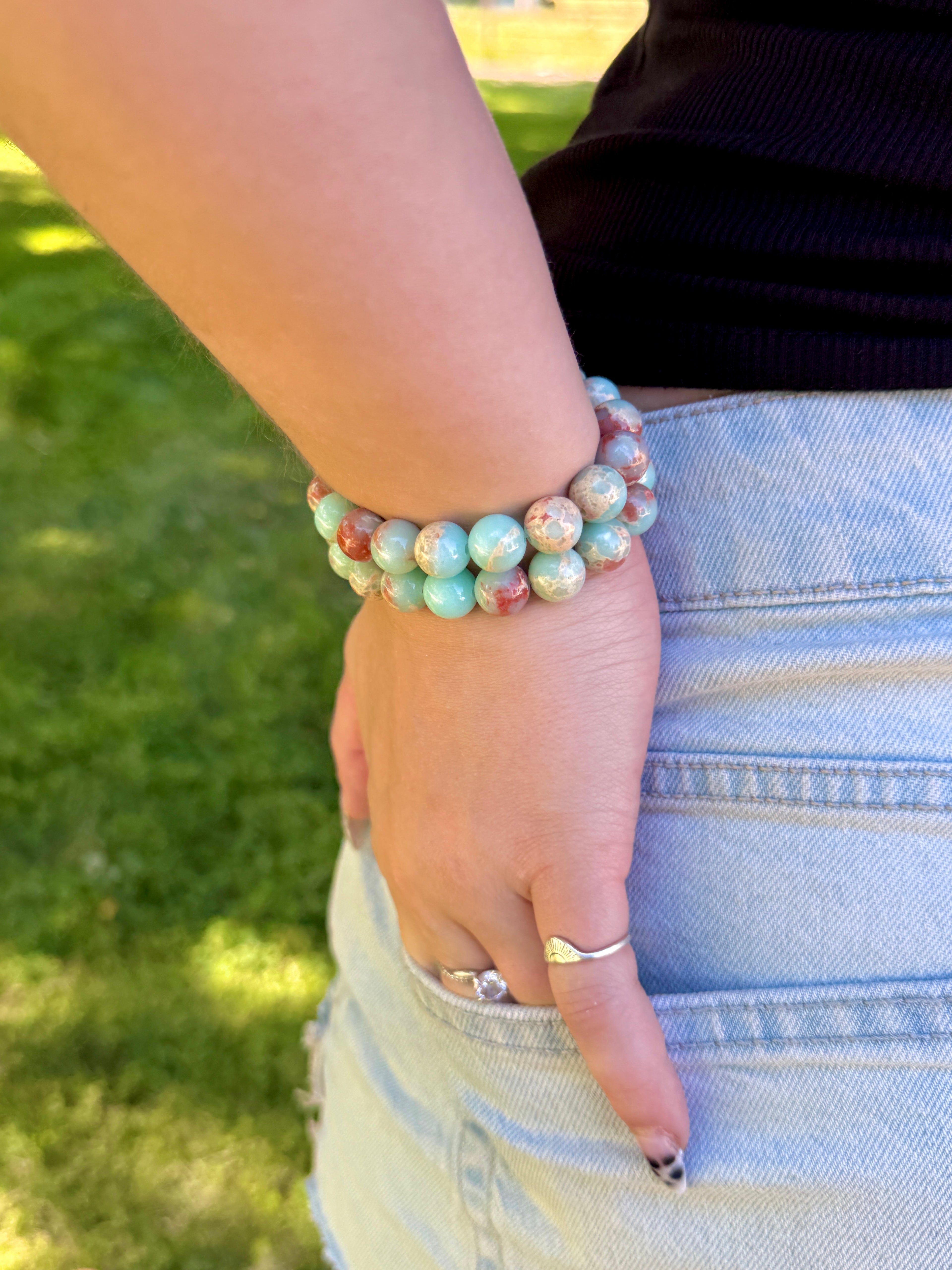 Teal Geo Stone Bracelet