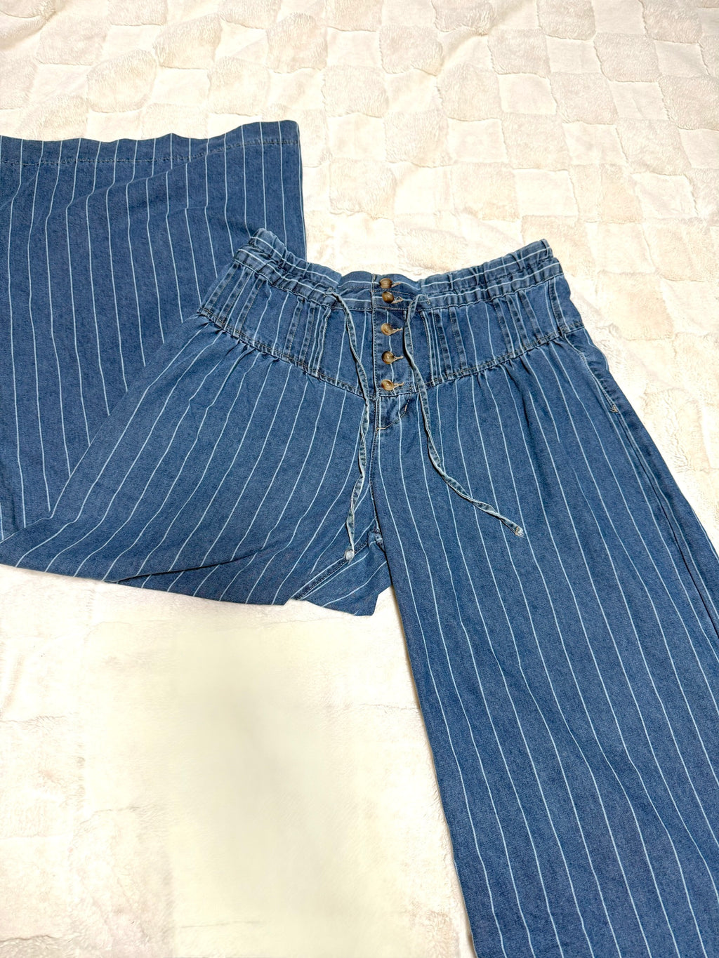 Striped Bonnie button Jeans