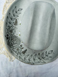 Blue grey flowers - cowgirl hat