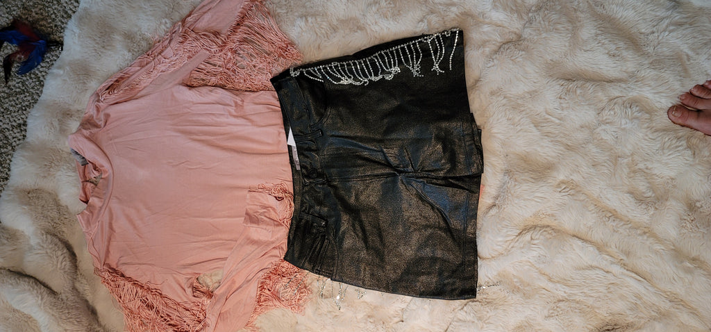Metallic Rhinestone Shorts